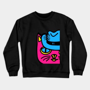 Cat in pansexual pride colors Crewneck Sweatshirt